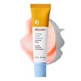 Glossier Balm Dotcom mango front tube showing compact portable design and hydration