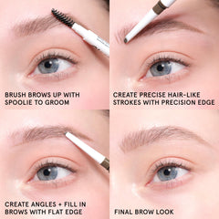 Glossier Boy Brow Arch precision stroke demo creating hair-like brow flicks