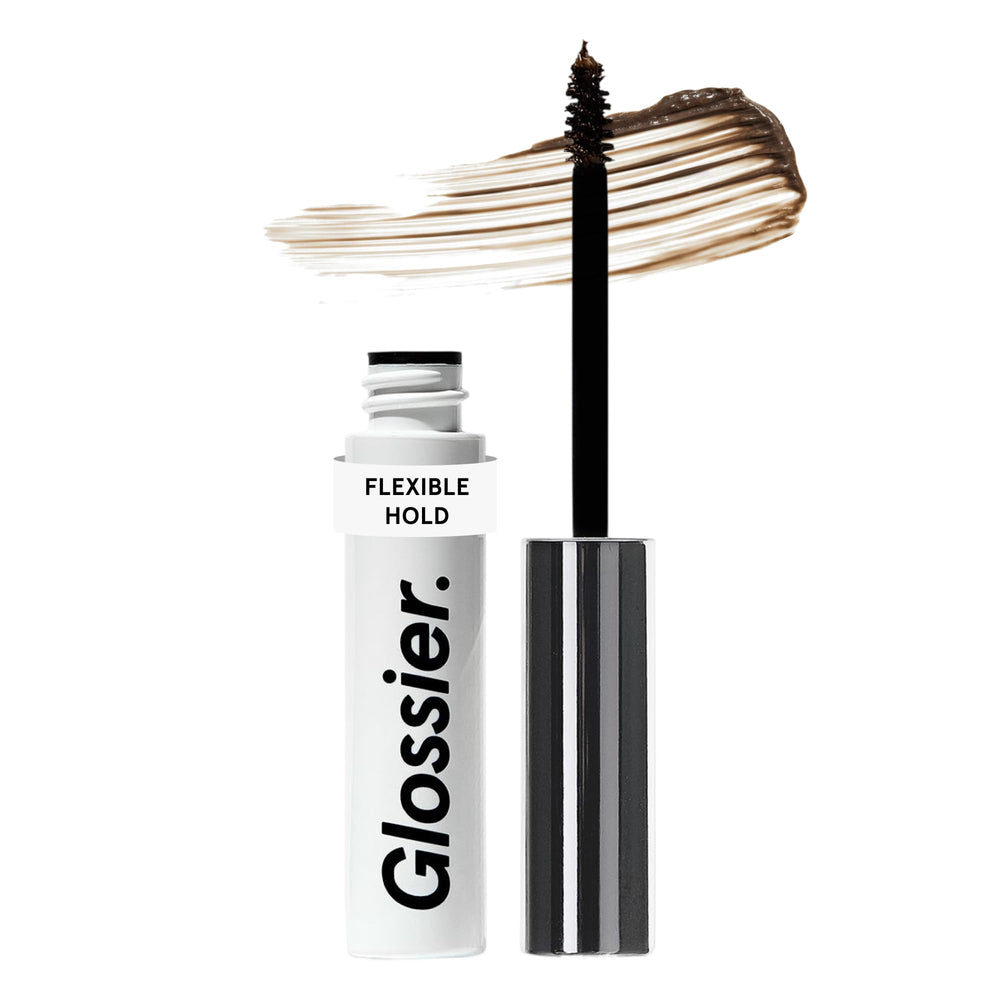 Glossier Boy Brow front packaging showing Brown shade and quick grooming benefit