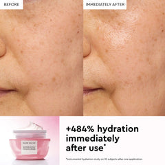 Glow Recipe cream being scooped and applied demonstrating smooth makeup base benefit
