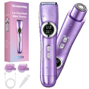 Glowsunday front view showing purple trimmer and compact design for portability