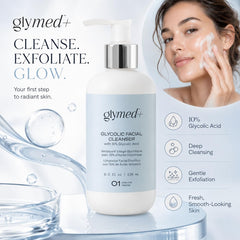 GLYMED close-up of cleanser texture highlighting smooth, non-greasy finish