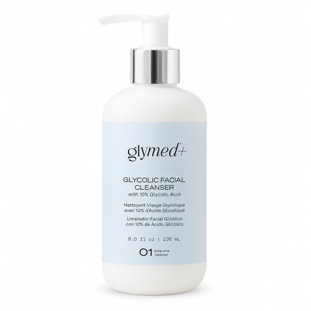 GLYMED front label of Gentle Facial Wash showing product benefits