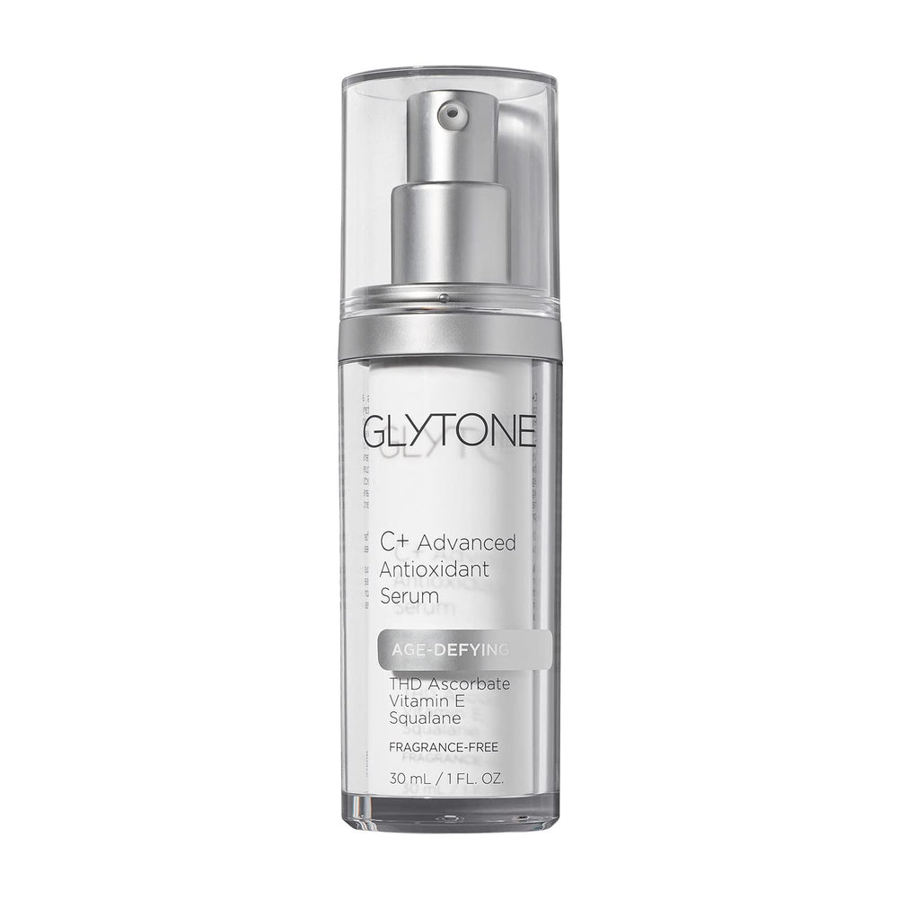 Glytone front packaging showing serum bottle and clear benefits
