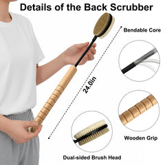 Gobiteli stiff natural bristles close-up illustrating firmer exfoliation benefit for rough areas