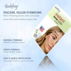Godefroy applicator texture detail highlighting precise brow coverage