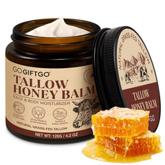 GOGIFTGO front glass jar showing natural tallow balm and clean packaging benefit