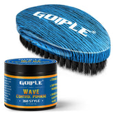 Goiple brush front view showing curved palm design and smooth wood for better control