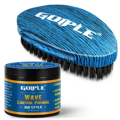 Goiple brush front view showing curved palm design and smooth wood for better control