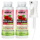 Goiple front packaging showing two rose water loc spray bottles and benefits