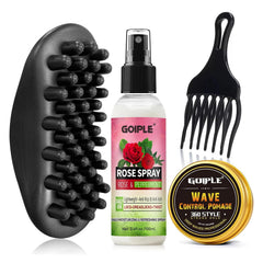 Goiple front packaging showing twist sponge tool and rose water spray benefits