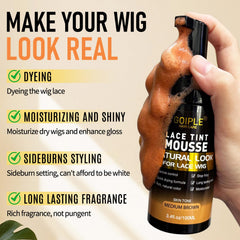 Goiple medium brown lace tint mousse close-up for seamless color blending