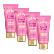 Gold Bond front packaging showing four 3 oz bottles and floral design for convenient hydration