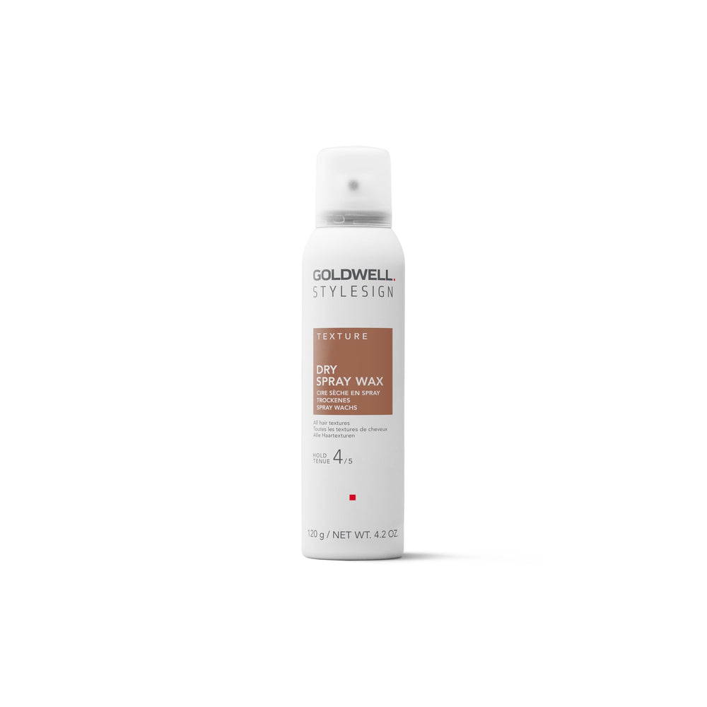 Goldwell dry spray wax front packaging showing product and benefit