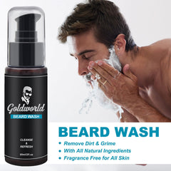 GoldWorld beard oil and balm close-up demonstrating moisturizing benefits