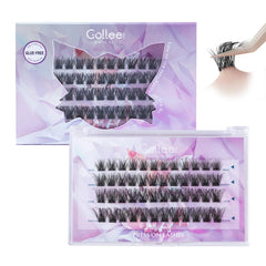 GOLLEE front packaging showing pre-glued lash clusters and benefits