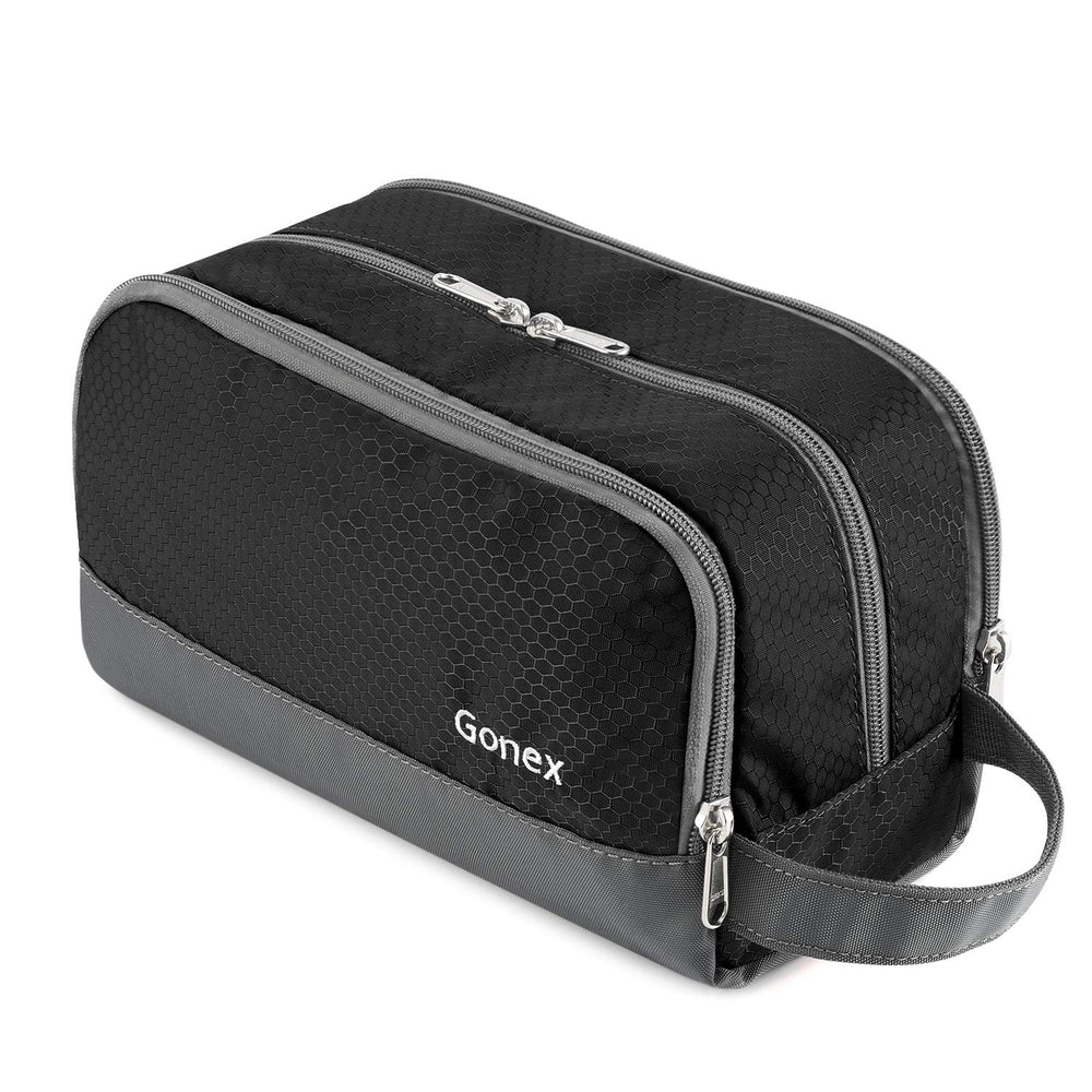 Gonex front view showing compact organized exterior and quick-access pocket benefit
