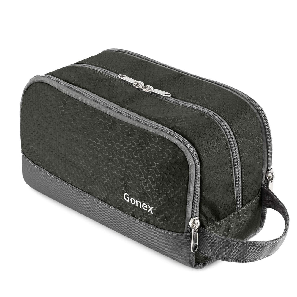 Gonex toiletry bag front view showing compact organized design and easy carry benefit