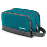 Gonex front view of toiletry bag showing water-resistant fabric and sleek profile for easy packing