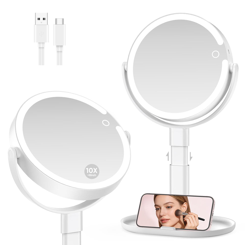 GONOBLE front view showing LED ring and dual-sided mirrors, ensures precise lighting