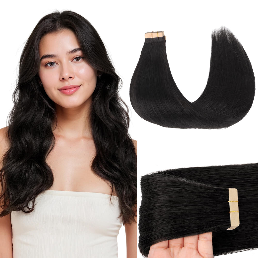 GOO GOO front packaging showing 22-inch 1B natural black extensions and clear benefits