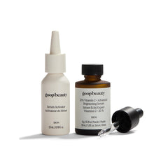 goop front bottle showing 20% vitamin C and brightening benefit