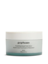 goop jar front view showing sleek label and nourishing body butter benefits