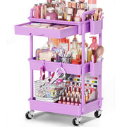 Goovilla front view purple cart showing full storage and tidy organization