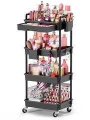 Goovilla front view of cart showing shelves and top surface for organized storage