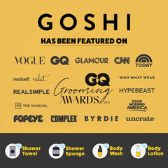 GOSHI creating rich lather in shower demonstrating efficient soap use and foaming