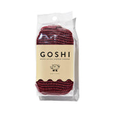 GOSHI sponge front view showing brick red color and compact shape for easy handling