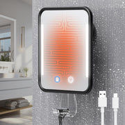 Gospire front view of fogless shower mirror showing clean reflection benefit
