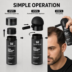 gowwim application in use on a man's hairline for natural fuller-looking coverage