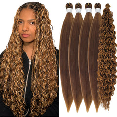 Gozill front packaging showing honey brown braiding hair and easy prep benefit