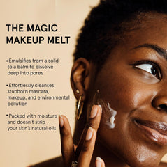 grace & stella balm applied on hand showing how makeup dissolves quickly