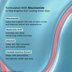 grace & stella patch applied under eye illustrating immediate soothing