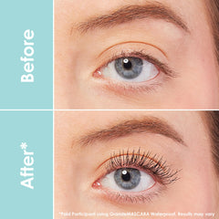 Grande Cosmetics creamy black mascara texture on swatch highlighting smooth buildability