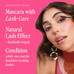 Grande Cosmetics texture swipe showing smooth, clump-free black mascara formula