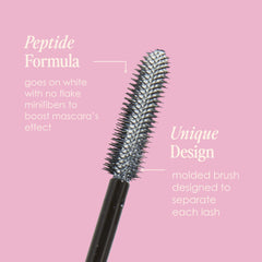 Grande Cosmetics GrandePRIMER applied to lashes before mascara demonstrating enhanced length