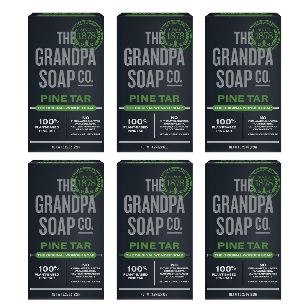 Grandpa's front packaging showing six-pack and woodsy scent, conveys reliability