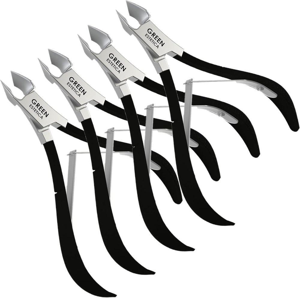 GREEN ESTETICA front view of cuticle nipper showing ergonomic shape and professional finish for precise trimming
