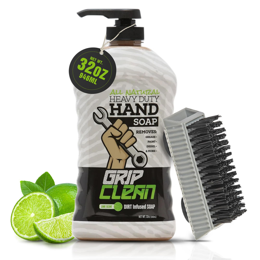 Grip Clean front label on 32 fl oz bottle showing product identity and benefits
