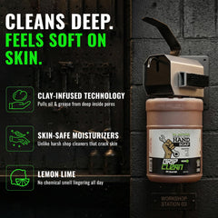 Grip Clean being poured from container into dispenser demonstrating concentrated refill ease