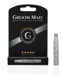 Groom Mate front view of the all‑steel trimmer showing compact profile and durability