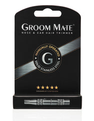 Groom Mate trimmer held in hand to show scale and easy manual control advantage