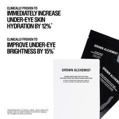Grown Alchemist eye patch applied under-eye illustrating instant refresh