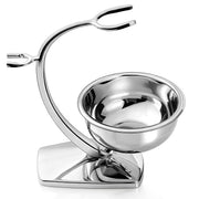 GRUTTI front view of bowl and stand shows organized shaving setup benefit