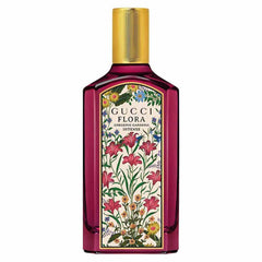 Gucci Flora bottle front view showing elegant packaging and lasting floral appeal