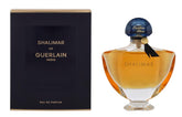 Guerlain Shalimar front bottle showing elegant curves and label, luxury display benefit