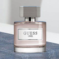 GUESS 1981 detail of amber and leather notes representation showing scent depth and warm character benefit